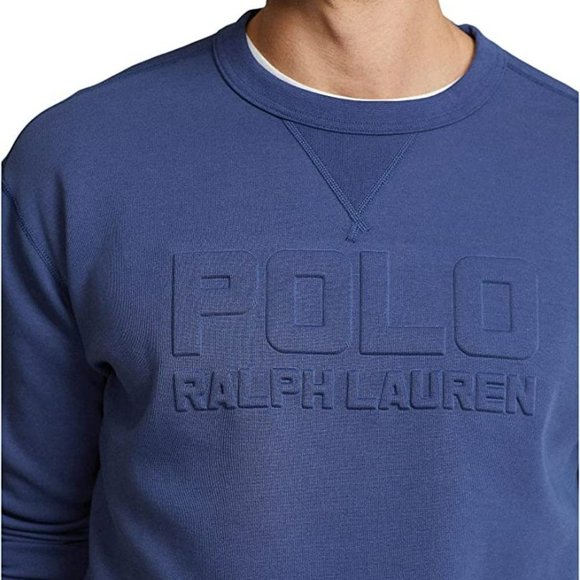 NWT POLO RALPH LAUREN MEN'S CREW NECK FLEECE SWEATSHIRT NAVY BLUE $148 - Picture 2 of 6